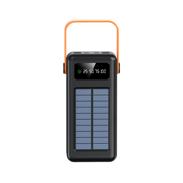 Ultimate 100000mAh Solar Powerbank with Mounted Light & 1:4 USB Cables