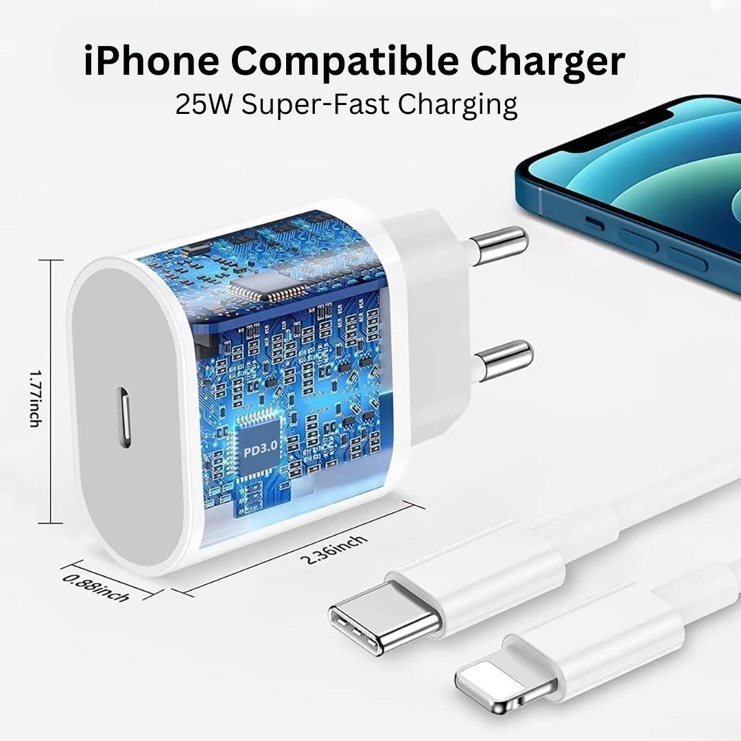 Super-fast 25W USB-C to Lightning Complete Charger for iPhone