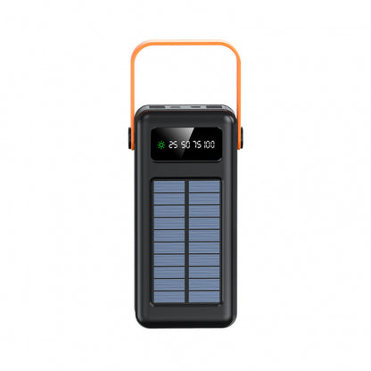 Ultimate 100000mAh Solar Powerbank with Mounted Light & 1:4 USB Cables